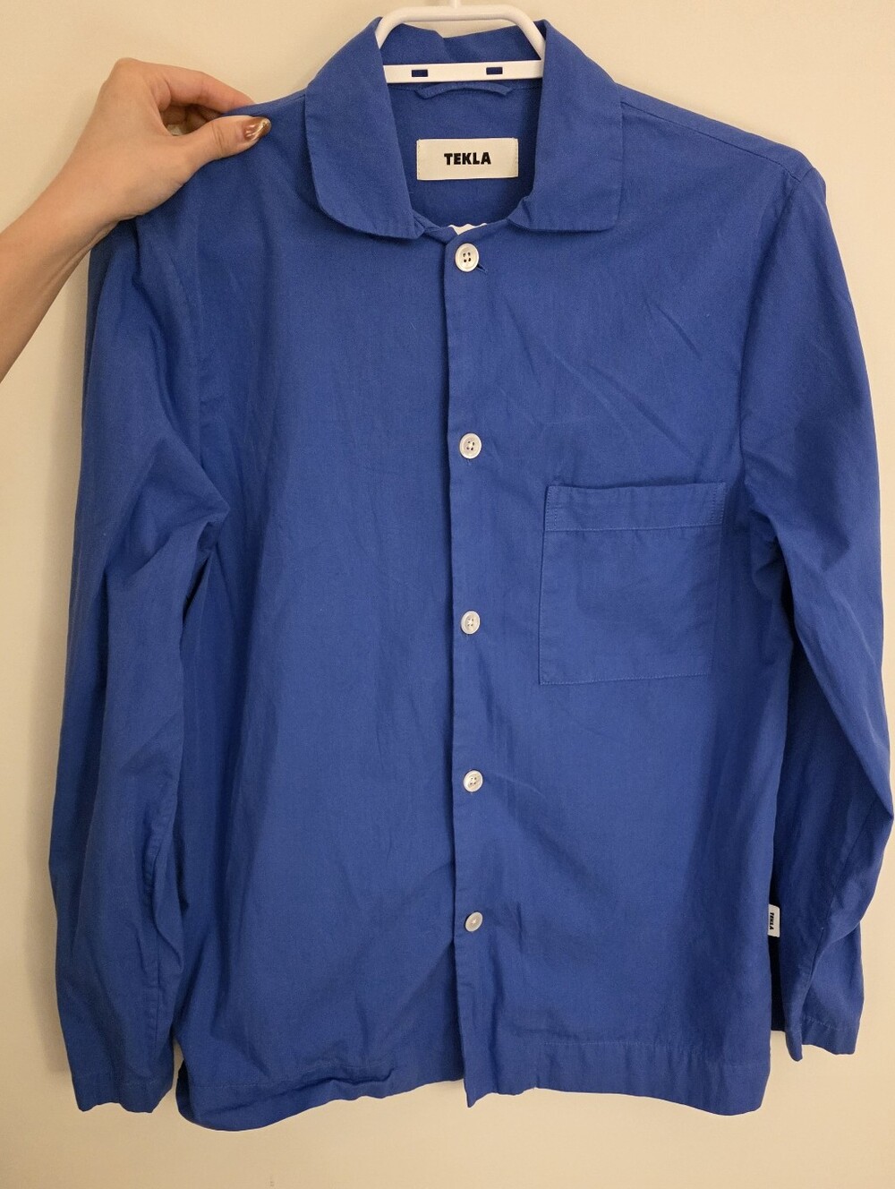 TEKLA Poplin Blue Button-Up Shirt